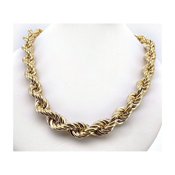 Cadena cordon salomonico de oro 18k 50 cm